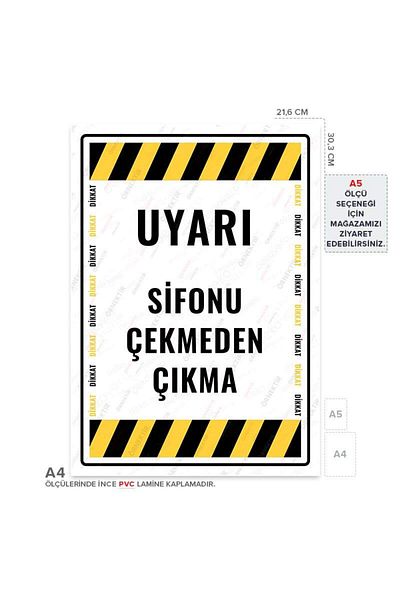 Posterya Ul01692-A4 - Warning Sign Without Pulling the Siphon (21.6×30.3cm)