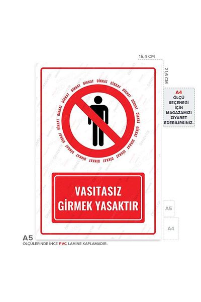 Posterya Ul01575-A5 - It Is Forbidden to Enter Without Means Warning Sign (15,4×21,6cm)