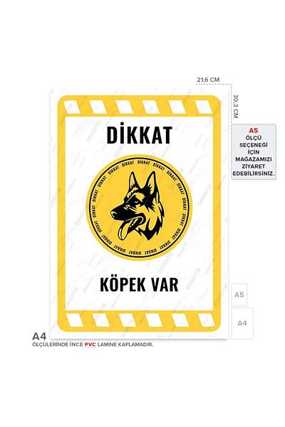 Posterya Ul02175-A4 - Caution Dog Warning Sign (21.6×30.3cm)