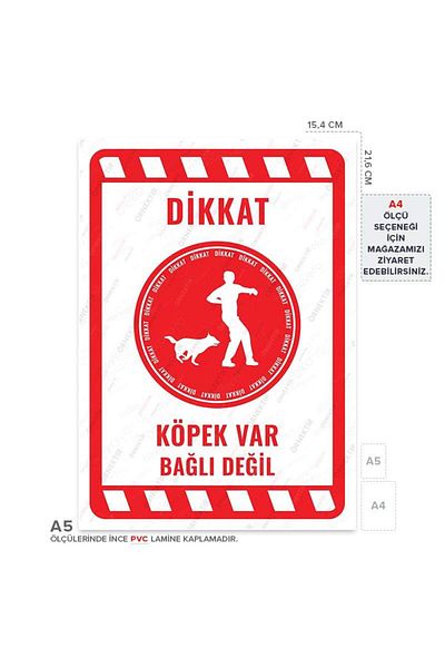 Posterya Ul02164-A5 - Caution Dog Not Tied Warning Sign (15,4×21,6cm)