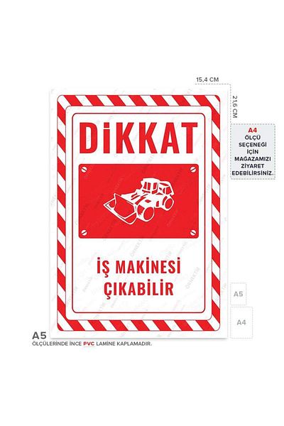 Posterya Ul02721-A5 - Work Machine Removable Warning Sign (15,4×21,6cm)