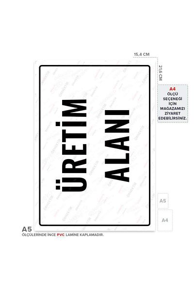 Posterya Ul01817-A5 - Production Area Warning Sign (15,4×21,6cm)
