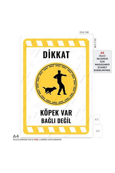 Posterya Ul02165-A4 - Caution Dog Not Tied Warning Sign (21,6×30,3cm)