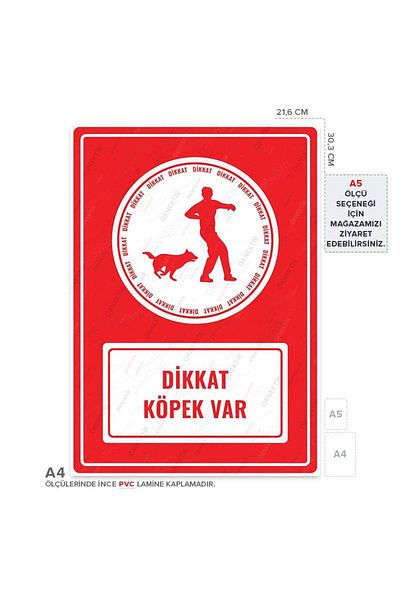 Posterya Ul01453-A4 - Caution Dog Warning Sign (21.6×30.3cm)