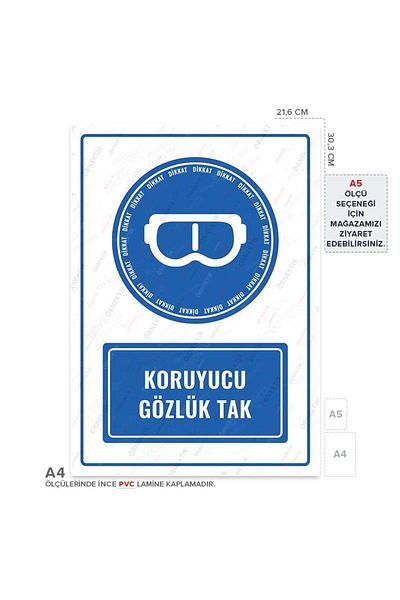 Posterya Ul01036-A4 - Protective Glasses Plug Warning Sign (21.6×30.3cm)