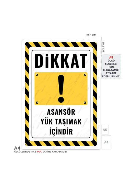 Posterya Ul02827-A4 - Warning Sign for Elevator Freight (21.6×30.3cm)