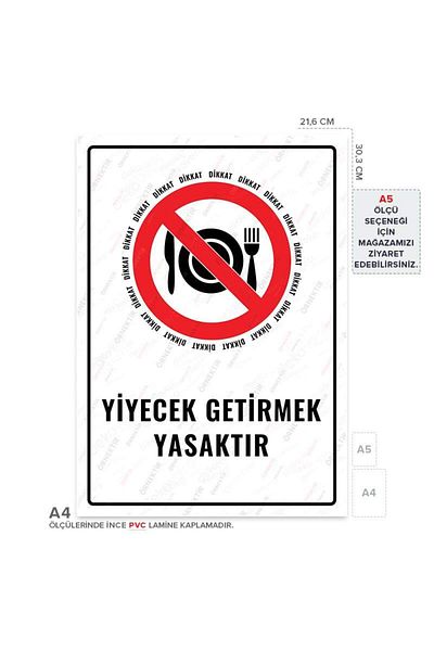 Posterya Ul01566-A4 - Bringing Food Is Prohibited Warning Sign (21.6×30.3cm)