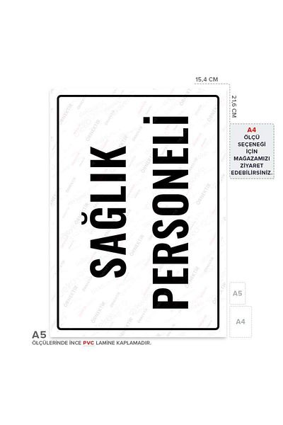 Posterya Ul01851-A5 - Health Care Personnel Warning Sign (15,4×21,6cm)