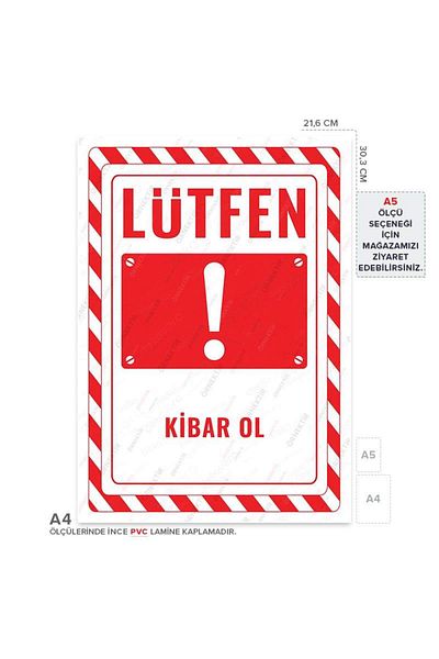 Posterya Ul02716-A4 - Please Be Polite Warning Sign (21.6×30.3cm)