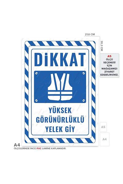 Posterya Ul02309-A4 - High Visibility Vest Wear Warning Sign (21.6×30.3cm)