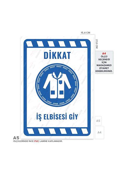 Posterya Ul01920-A5 - Work Clothes Wear Warning Sign (15,4×21,6cm)