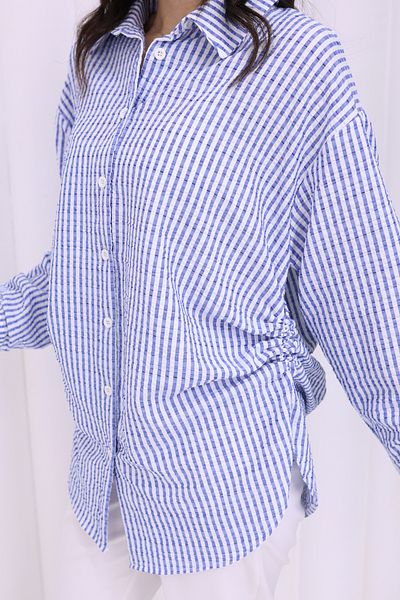 akabe Striped Tie up Shirt