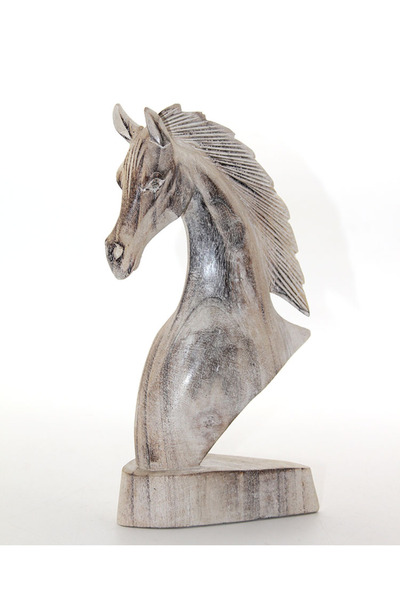 Topdan Ahşap At Büstü 25 cm – El Yapımı Dekoratif At Heykeli | Doğal Ahşap Ev ve Ofis Dekoru