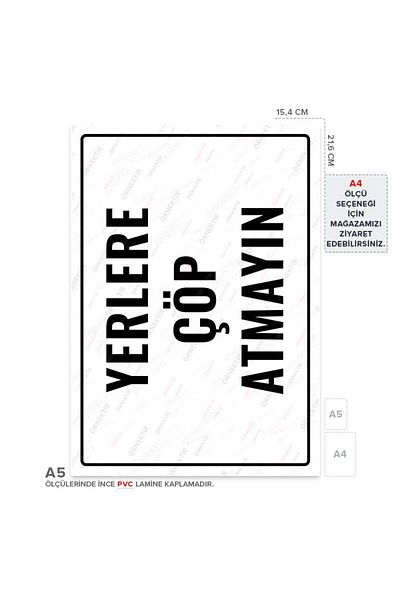 Posterya Ul01870-A5 - Do Not Dispose of Garbage in Places Warning Sign (15,4×21,6cm)