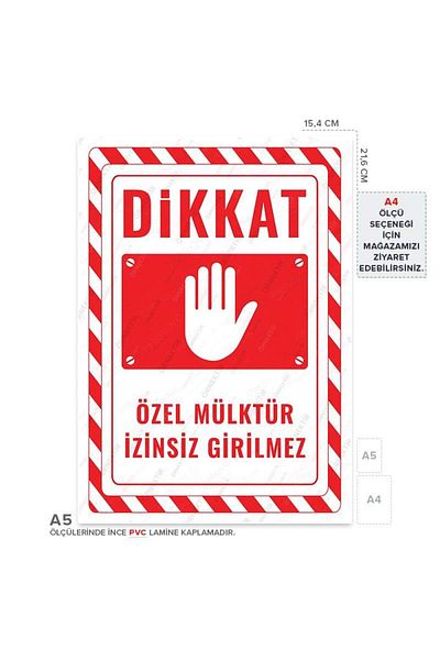 Posterya Ul02599-A5 - Private Property No Trespassing Warning Sign (15,4×21,6cm)