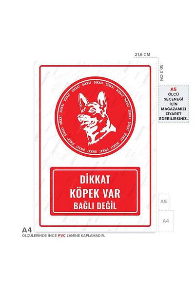 Posterya Ul01498-A4 - Caution Dog Not Tied Warning Sign (21,6×30,3cm)
