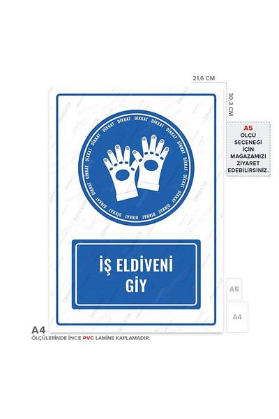 Posterya Ul01124-A4 - Work Gloves Wear Warning Sign (21,6×30,3cm)