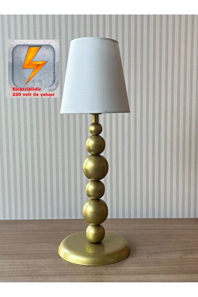 gaziantepavize Elektrikli Pırıl Gold Kasa Krem Şapka Modern Dekoratif Metal A...