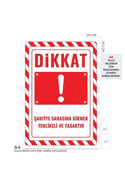 Posterya Ul02614-A4 - Entering the Construction Site Is Dangerous and Prohibited Warning Sign (21,6×30,3cm)