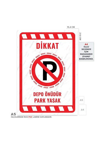 Posterya Ul02024-A5 - Warehouse Front Parking Prohibited Warning Sign (15,4×21,6cm)