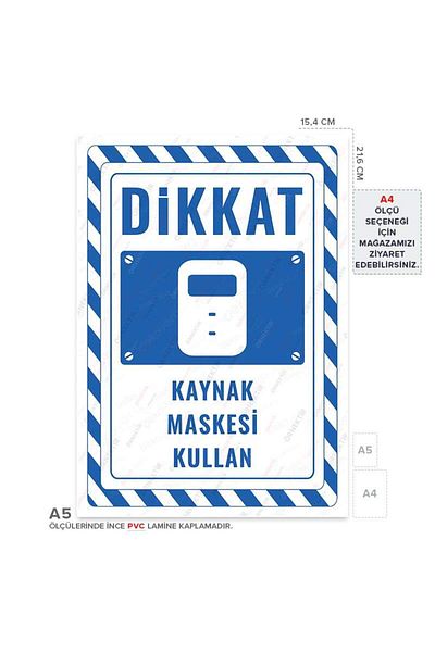 Posterya Ul02749-A5 - Warning Sign for Using Welding Mask (15,4×21,6cm)