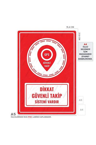 Posterya Ul01433-A5 - Attention Safe Tracking System Warning Sign (15,4×21,6cm)