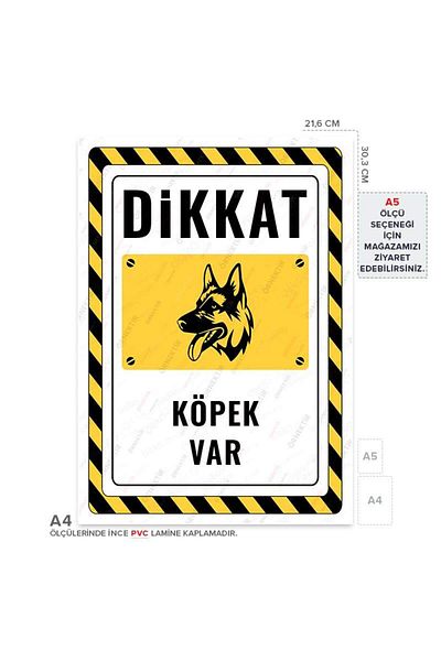Posterya Ul02586-A4 - Caution Dog Warning Sign (21.6×30.3cm)