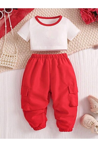 shop Set de 2 piese pentru fete, combinație de top și pantaloni în stil pentr...