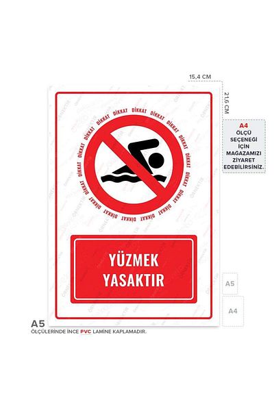 Posterya Ul01585-A5 - Swimming Prohibited Warning Sign (15,4×21,6cm)