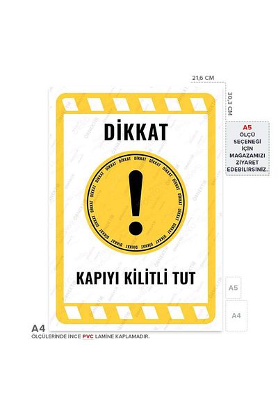 Posterya Ul02206-A4 - Keep the Door Locked Warning Sign (21.6×30.3cm)