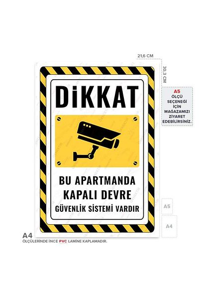 Posterya Ul02514-A4 - There Is a Closed Circuit Security System in This Apartment Warning Sign (21,6×30,3cm)