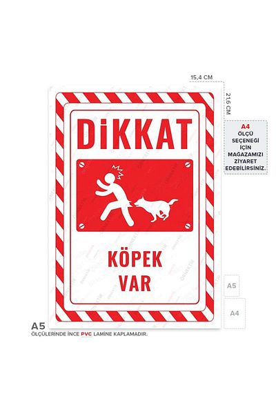 Posterya Ul02577-A5 - Caution Dog Warning Sign (15,4×21,6cm)