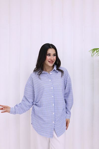 akabe Striped Tie up Shirt