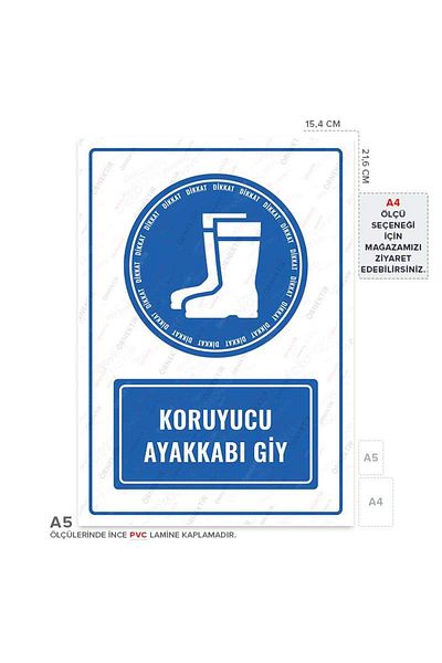 Posterya Ul01136-A5 - Protective Shoe Wear Warning Sign (15,4×21,6cm)