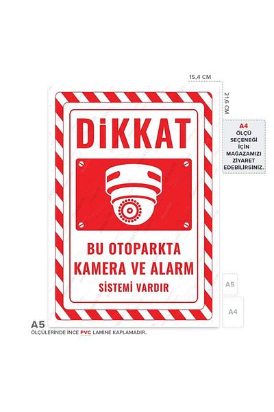 Posterya Ul02541-A5 - There Is a Camera and Alarm System in This Parking Lot Warning Sign (15,4×21,6cm)