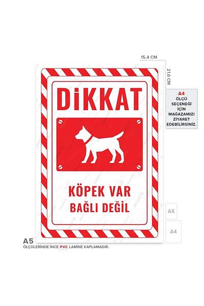 Posterya Ul02567-A5 - Caution Dog Not Tied Warning Sign (15,4×21,6cm)