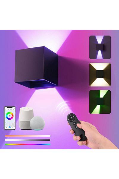 Choice 10w Wifi App Remote Smart Led Wall Lamp Wifi App Alexa Google Control Rgbcw 2700-6500k Cube Adjust A