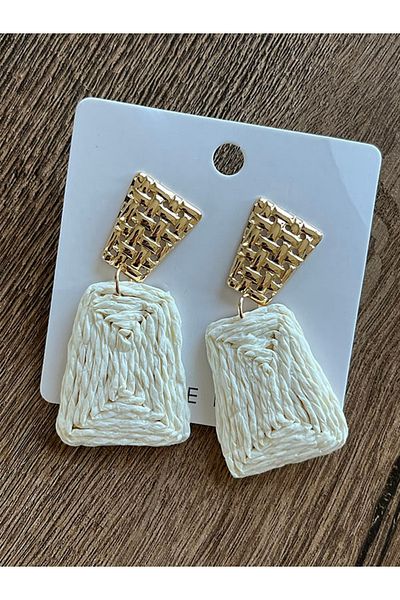 Büyük Hanım Bohemian Style Handmade Raffia Earrings