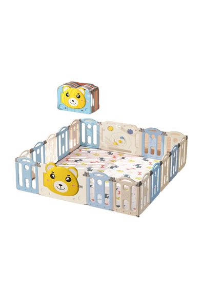 FULLJOY Foldable Bear Kids Playroom 148*115*62, Blue