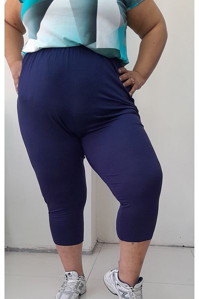 Mertcan Butik Navy Blue Capri Length Knee-Length Elastic Waist Combed Viscose Leggings