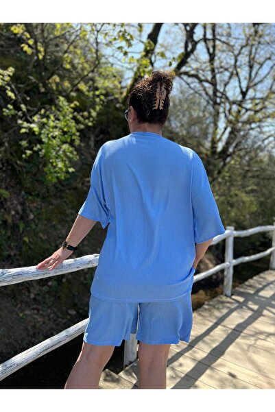 MJORA Plus Size Kimono & Shorts Knitted Set