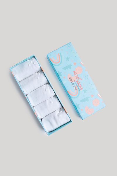 MEM SOCKS Нехлъзгащи се детски/бебешки чорапи от органичен памук, специална кутия