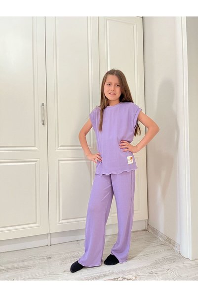 Tosyalı Burak Bebe Kız Çocuk Bürümcük Kumaş Alt-Üst Takım