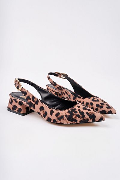 meyra'nın ayakkabıları Women's Leopard Stylish Buckle Short Heeled Shoes