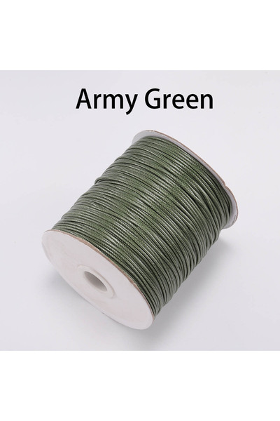 Choice 2.0 مم (10 أمتار) لون أخضر عسكري 10 أمتار/مجموعة من حبل قطني مشمع كوري...