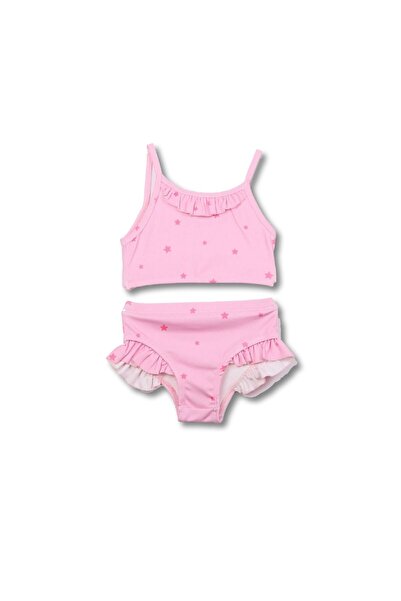 cacobutik Pink Elastane Star Pattern Girl's Bikini Set