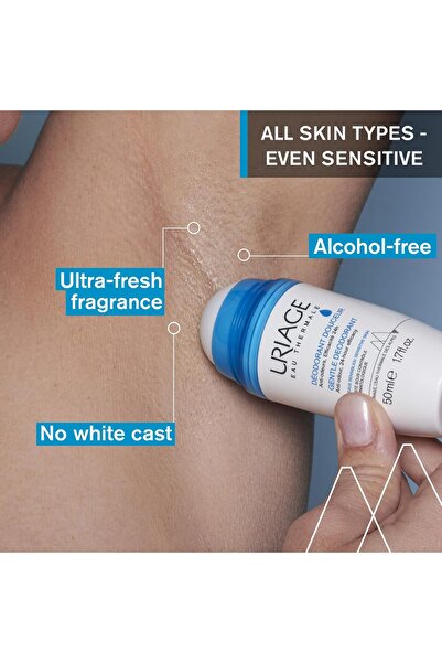 MQ Uriage Ultra-Gentle Deodorant for Sensitive Skin - 24h Odor Protection - Refreshing Scent - Roll-on