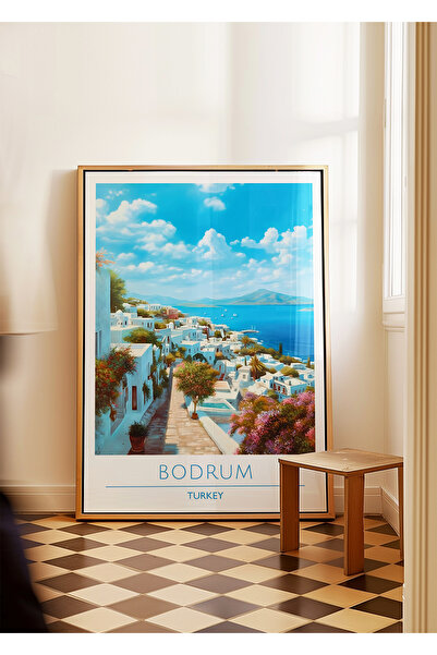 ARTHOUSECOLLECTIVE Bodrum Poster - Seyahat Posteri - Tablo Ölçülerinde Çerçev...