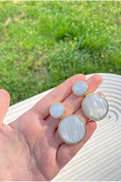 WHİTE ATELIER Sedef Beyaz Küpe