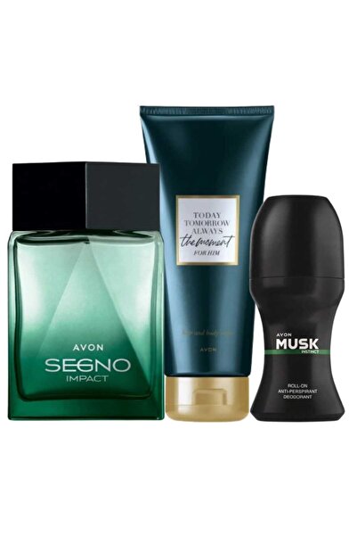 AVON Segno Impact Erkek Parfüm, Tta The Moment Saç Vücut Şampuanı ve Musk Ins...